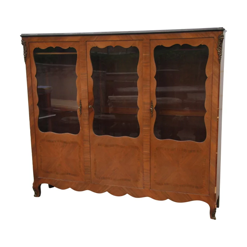 Louis XV Showcase with 3 doors, in rosewood (condition … - Moinat - Bookshelves, Bookcases, Curio cabinets, Vitrines