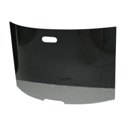 Gebogener Brandschutz aus Glas mit Griffen.