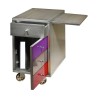 desk unit with 1 drawer and 1 door, metal finish … - Moinat - End tables, Bouillotte tables, Bedside tables, Pedestal tables