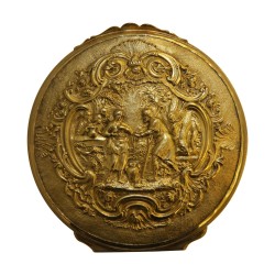 round box in vermeil silver (137g), hallmark underneath Deer, …