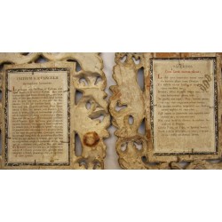 Triptyque, suite de 3 miroirs, avec cadre en bois doré,