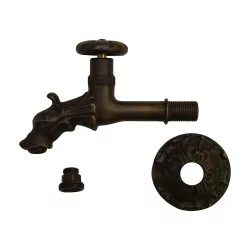 Dragon fountain faucet in burnished brass.