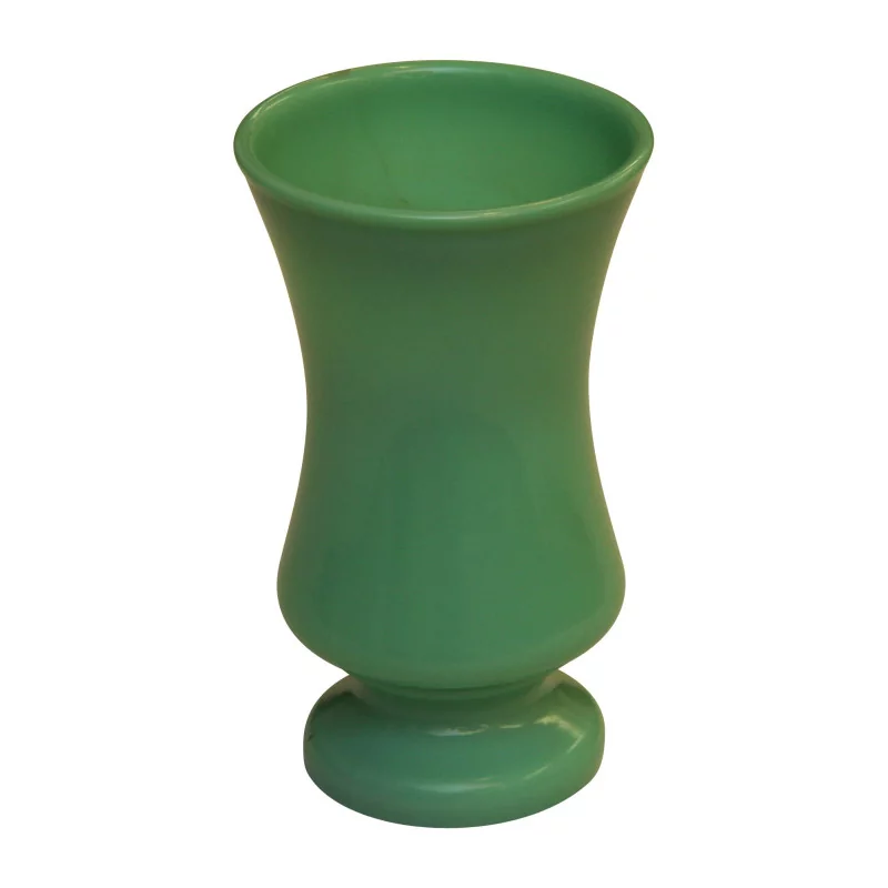 Vase in grünem Opal. 20. Jahrhundert - Moinat - Opaline