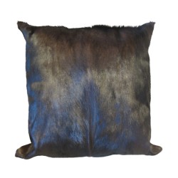 Coussin "Pure s/bok" en peau d antilope teintée et cuir