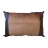Coussin "Azuka" en peau d antilope et cuir brun. (Peau - Moinat - Coussins