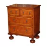 Oyster chest of drawers, in yew wood and olive wood with 4 drawers - Moinat - Chests of drawers, Commodes, Chifonnier, Chest of 7 drawers