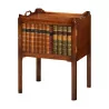 Bedside table with false books in mahogany. - Moinat - End tables, Bouillotte tables, Bedside tables, Pedestal tables