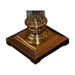 Lampe Wilton avec piètement en cristal et bronze doré et …