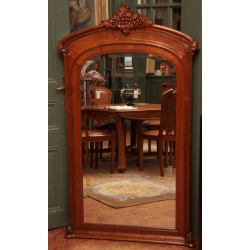 Art-Nouveau dining room in walnut carved with bunches of grapes,