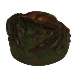 “Crab” paperweight in glass paste signed Walter colors …