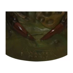Presse papier “Crabe” en pâte de verre signé Walter coloris …