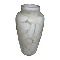 Хрустальная ваза с кислотной обработкой и пескоструйной обработкой, без подписи, украшение …