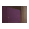 拉丝金属银色和紫色漆木书柜…… - Moinat - 书架, 书柜, 橱窗