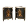 Paire d'encoignures Louis XV, avec laque de chine noire et … - Moinat - Bahuts, Bars, Buffets, Coffres, Enfilades