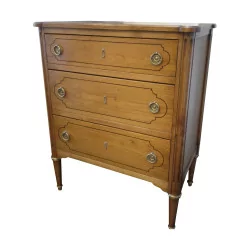 Louis XVI style chest of drawers in cherry wood with 3 drawers and …
