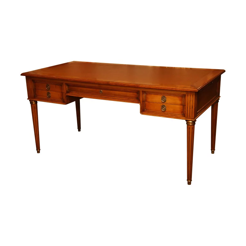 письменный стол в стиле Людовика XVI с 5 ящиками из вишневого дерева, бронзы и… - Moinat - Письменные столы