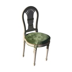 Louis XVI Eventail chair, in beech with corded lacquer and