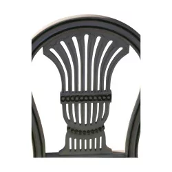 Louis XVI Eventail chair, in beech with corded lacquer and