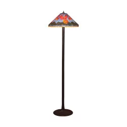 Floor lamp model Tiffany, flame stained glass decoration and …
