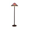 Lampadaire modèle Tiffany, décor vitrail flamme et pied en … - Moinat - Lampadaires (au sol)