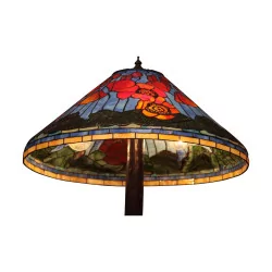 Floor lamp model Tiffany, flame stained glass decoration and …