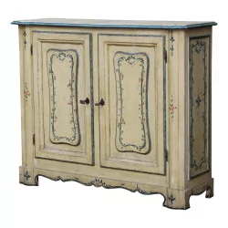 Pair of Italian sideboards in painted wood with Venetian decor, …