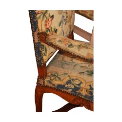 Paar Louis XV Régence-Sessel, flache Rückenlehne, großes Modell in …