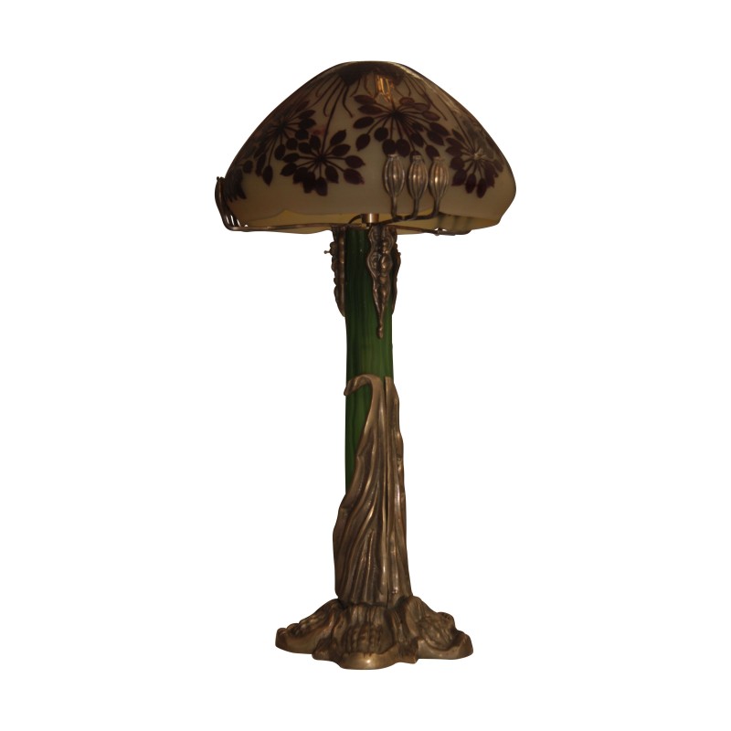 Lampe en pâte de verre et bronze d après un modèle unique de - Moinat - Lampes de table Lampe en pâte de verre et bronze d après un modèle unique de - Moinat - Lampes de table