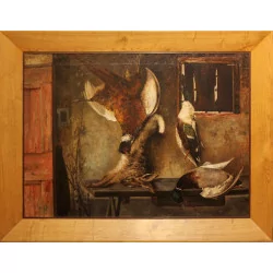 Oreste COSTA 的静物画“野兔和鸭子”……