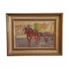 Oil painting on wood “Horse in the old town of Geneva”, … - Moinat - VE2022/1