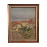 Oil on wood “View of Montreux”, signature and inscription … - Moinat - VE2022/1