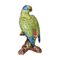 porcelain parrot, green color.