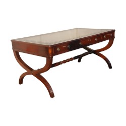 Bureau plat anglais en acajou.