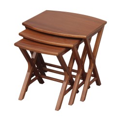 Set of mahogany nesting tables, honey tint.