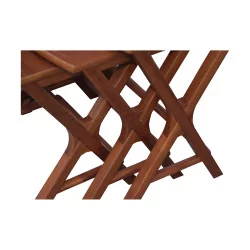 Set of mahogany nesting tables, honey tint.