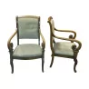 Pair of walnut armchairs, Louis-Philippe style with crook - Moinat - Armchairs