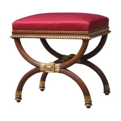 Stool in the style of Jacob, in richly carved mahogany and …