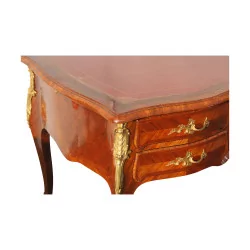 flacher Schreibtisch im Louis XV-Stil „Le Meursault“, montiert auf Eiche,
