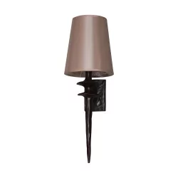 “Mancha grande” wall lamp in brown patinated bronze with lampshade …