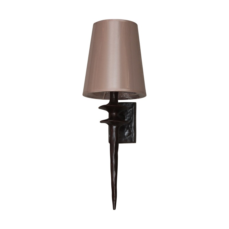 “Mancha grande” wall lamp in brown patinated bronze with lampshade … - Moinat - Wall lights, Sconces