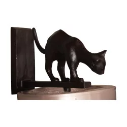 Katzen-Wandleuchte „Lili“ in braun patinierter Bronze mit …