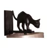 Katzen-Wandleuchte „Lili“ in braun patinierter Bronze mit … - Moinat - Wandleuchter