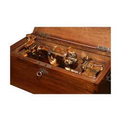 Tour d'horloger antique en bronze poli  (poignée ressoudée à …