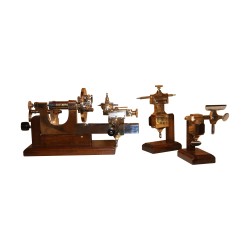 Tour d'horloger antique en bronze poli  (poignée ressoudée à …