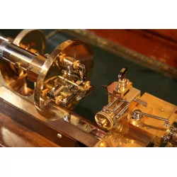 antique watchmaker's lathe in polished bronze (handle welded to …