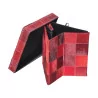 foldable pouf-chest in cowhide, “checkerboard” effect … - Moinat - Stools, Benches, Pouffes