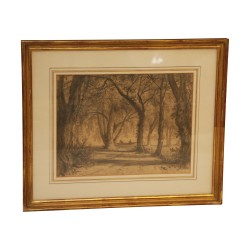 幅棕褐色版画，署名 Louis Rosselet（1832-1913）“Château de la …