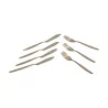 Set of silverware containing: 4 fish knives (190g), 3 … - Moinat - Silverware