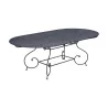 Oval table model Prangins in wrought iron with sheet metal top - Moinat - VE2022/2