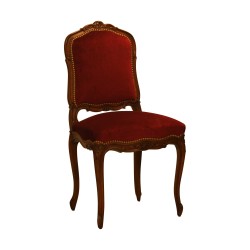 Regency chair in carved beech, cherry stain, slightly